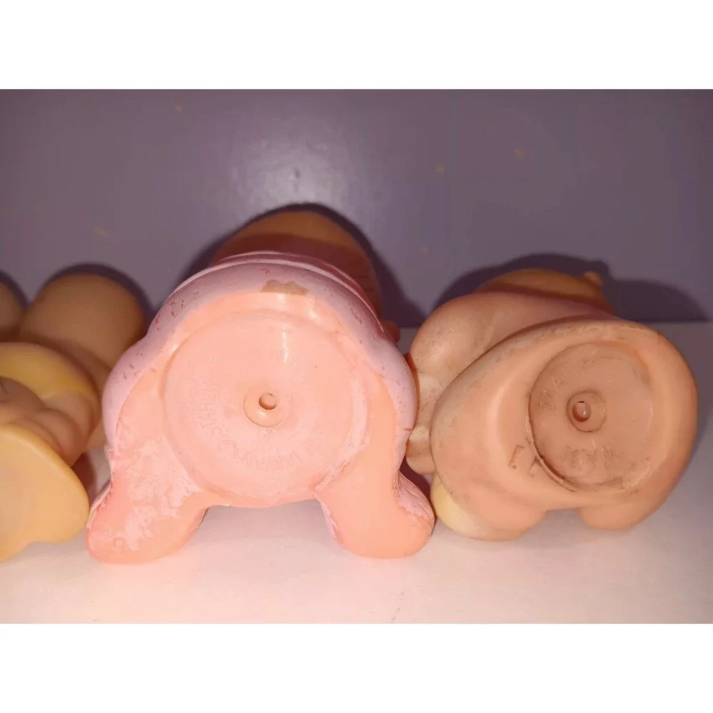 Dolls Rubber Vintage Squeeze  Girl Babies Lot of 5 Assorted Sizes